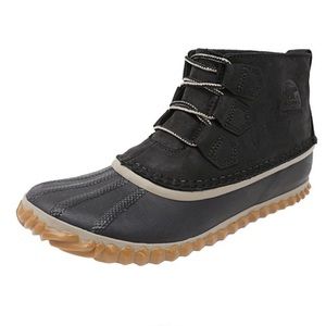 Sorel Women's Out N About Black Ankle-High Leather Rain Boot - 10